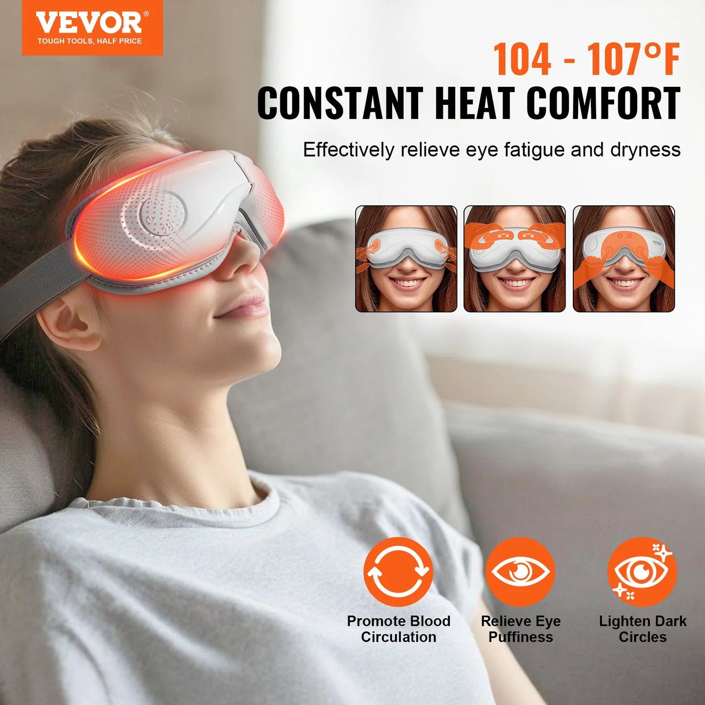 VEVOR's Toasty Peepers: The Bluetooth Spa-O-Matic 5-Mode Eye Squeezer That Folds Like a Pizza!
