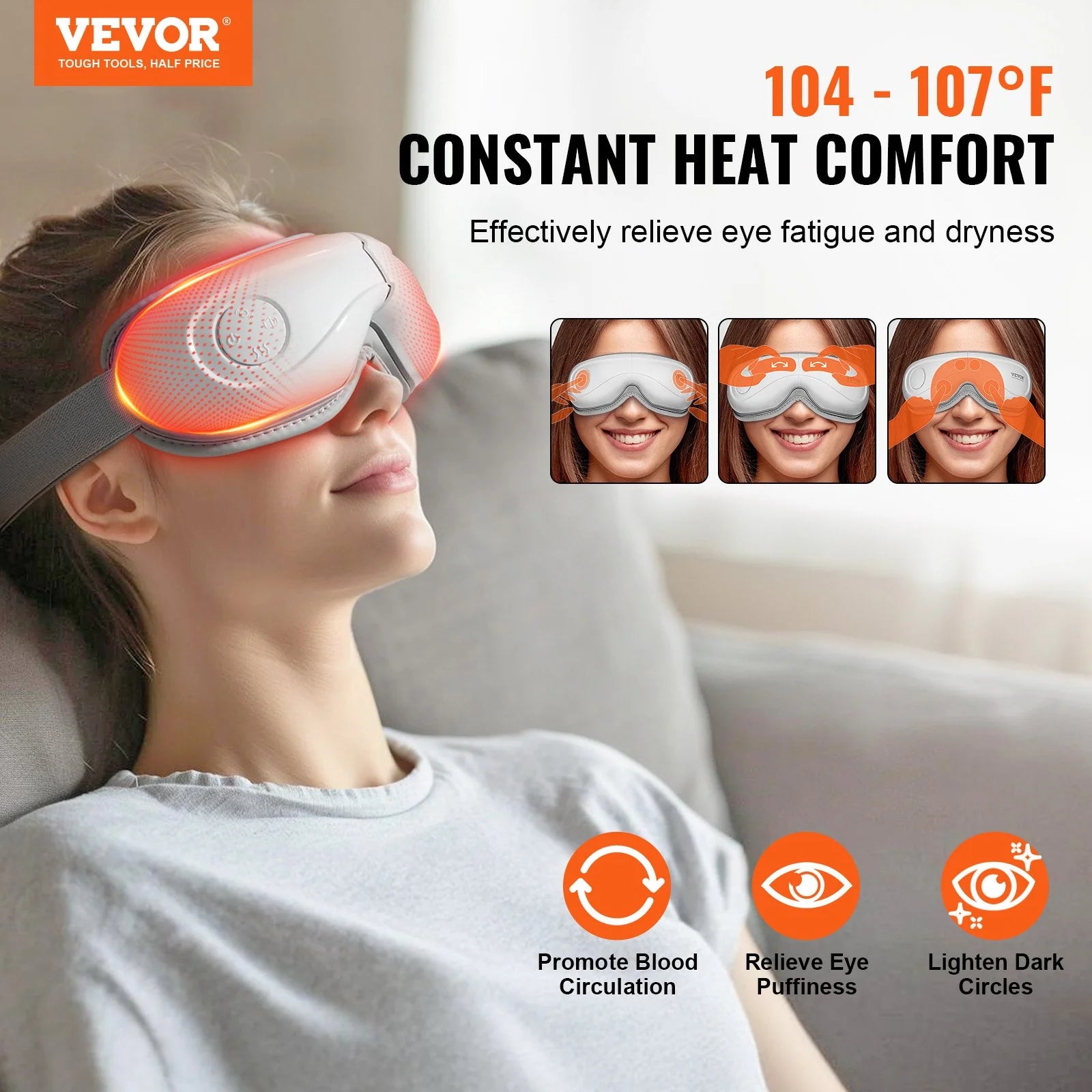 VEVOR's Toasty Peepers: The Bluetooth Spa-O-Matic 5-Mode Eye Squeezer That Folds Like a Pizza!